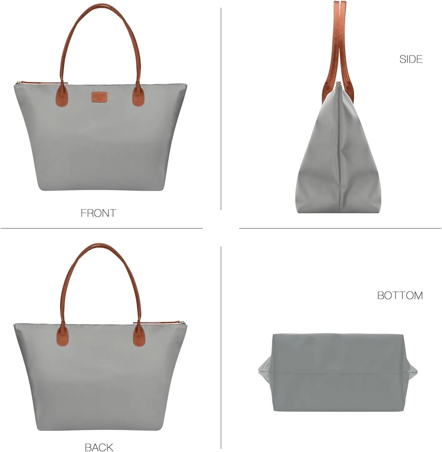 Nylon Tote Bag for Women, Large Foldable Weekend Hobo Purses for Women, Shoulder Tote Handbags with Zipper