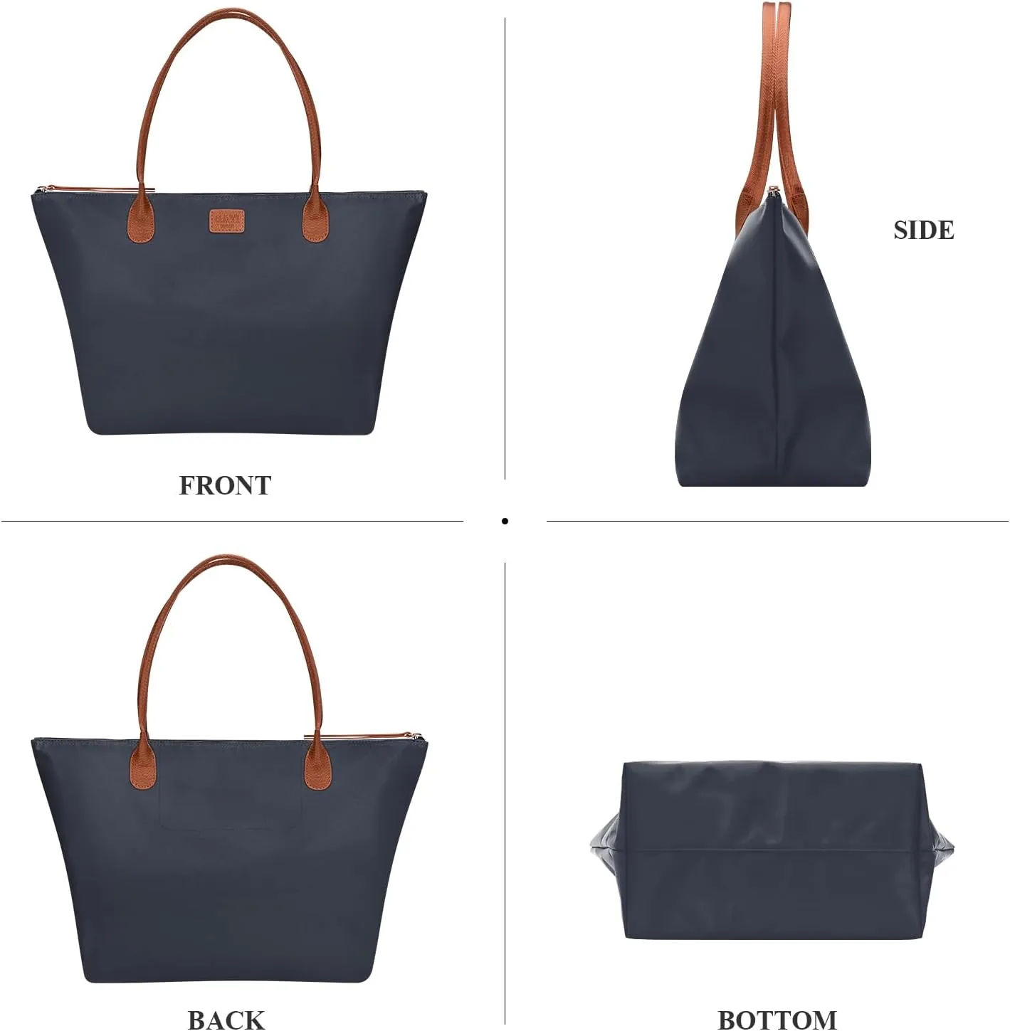 Nylon Tote Bag for Women, Large Foldable Weekend Hobo Purses for Women, Shoulder Tote Handbags with Zipper