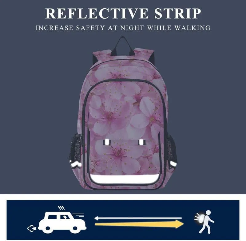 ODAWA Cherry Blossoms Cute Backpack for School Laptop Backpack Purse Travel Bag Girls Boys Backpack