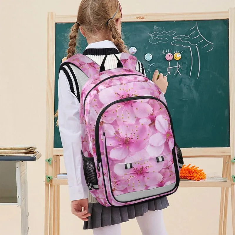 ODAWA Cherry Blossoms Cute Backpack for School Laptop Backpack Purse Travel Bag Girls Boys Backpack