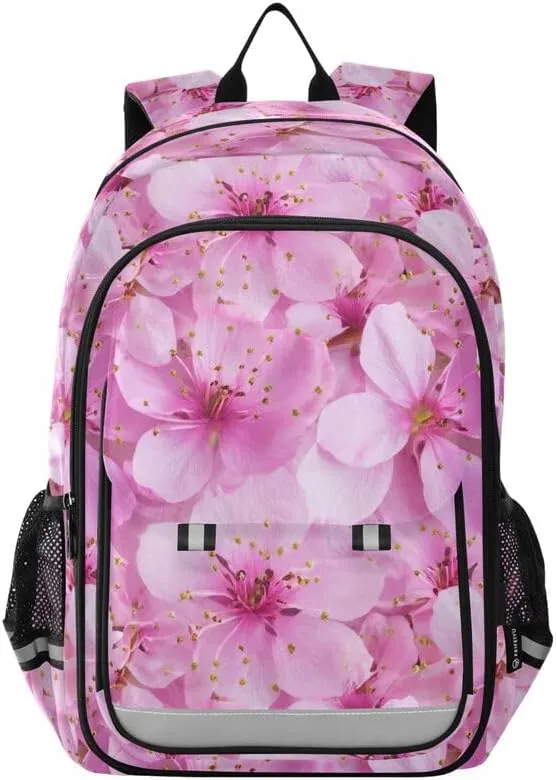 ODAWA Cherry Blossoms Cute Backpack for School Laptop Backpack Purse Travel Bag Girls Boys Backpack