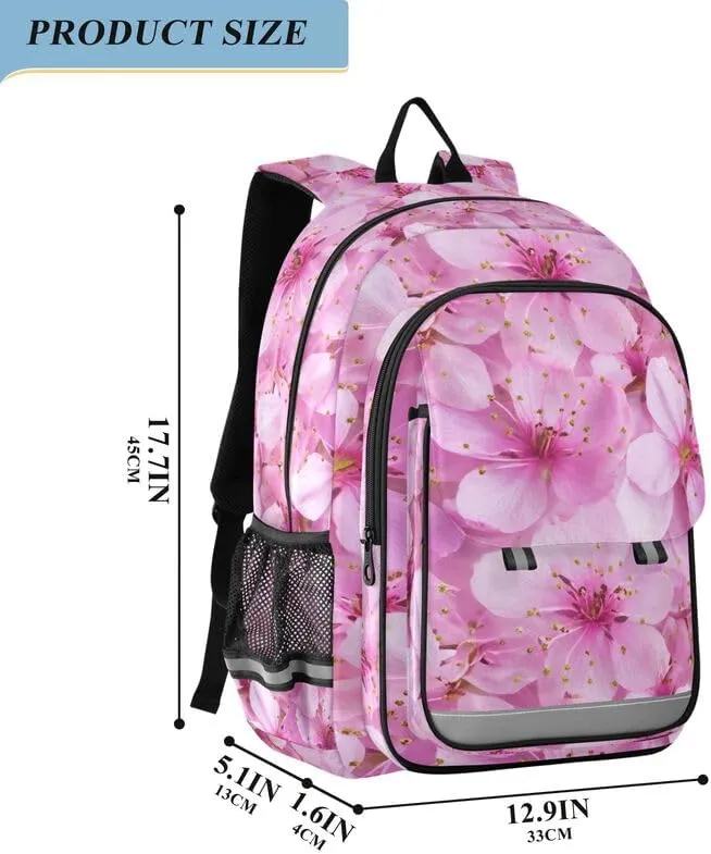ODAWA Cherry Blossoms Cute Backpack for School Laptop Backpack Purse Travel Bag Girls Boys Backpack