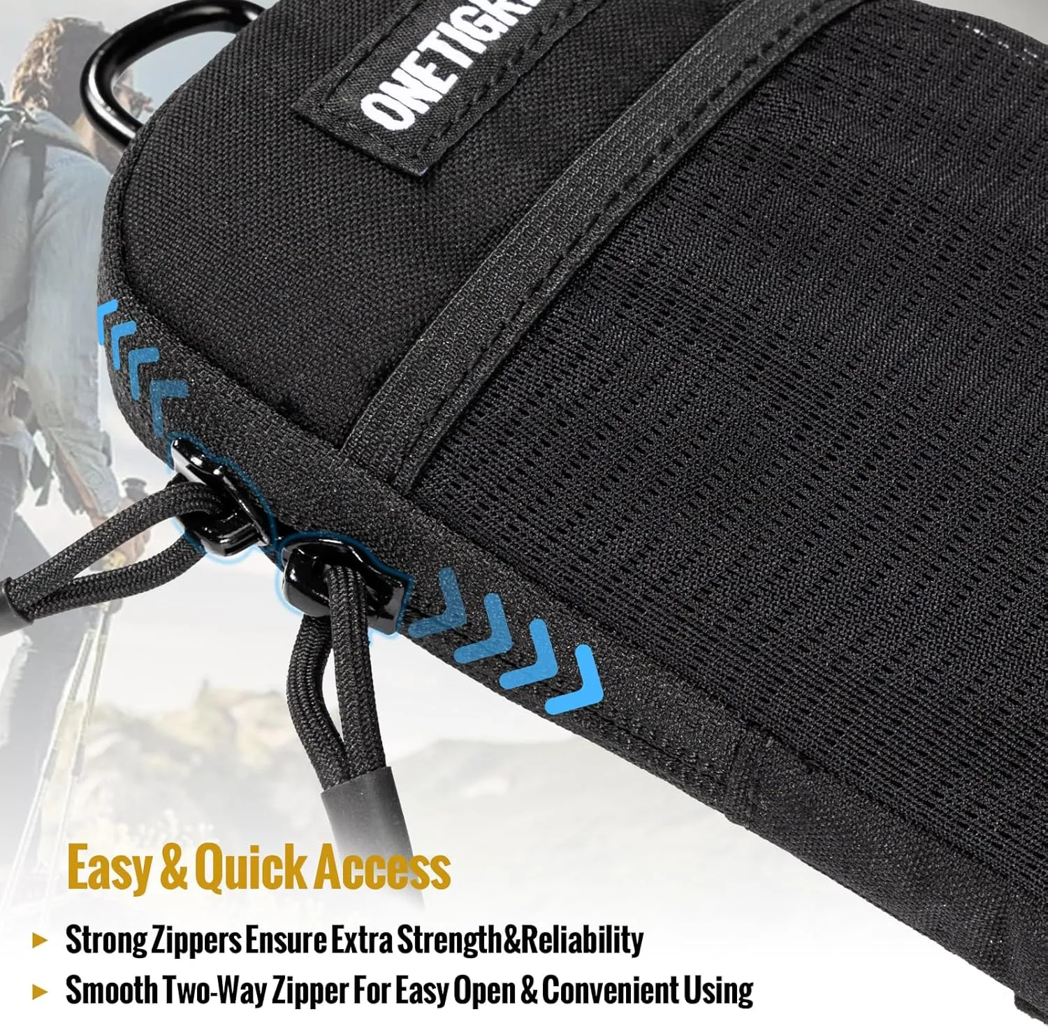 OneTigris Cell Phone Holster - Phone Belt Holder Molle Phone Pouch for Belt with Loop, Holds 4.7"-6.5" Phones in Black