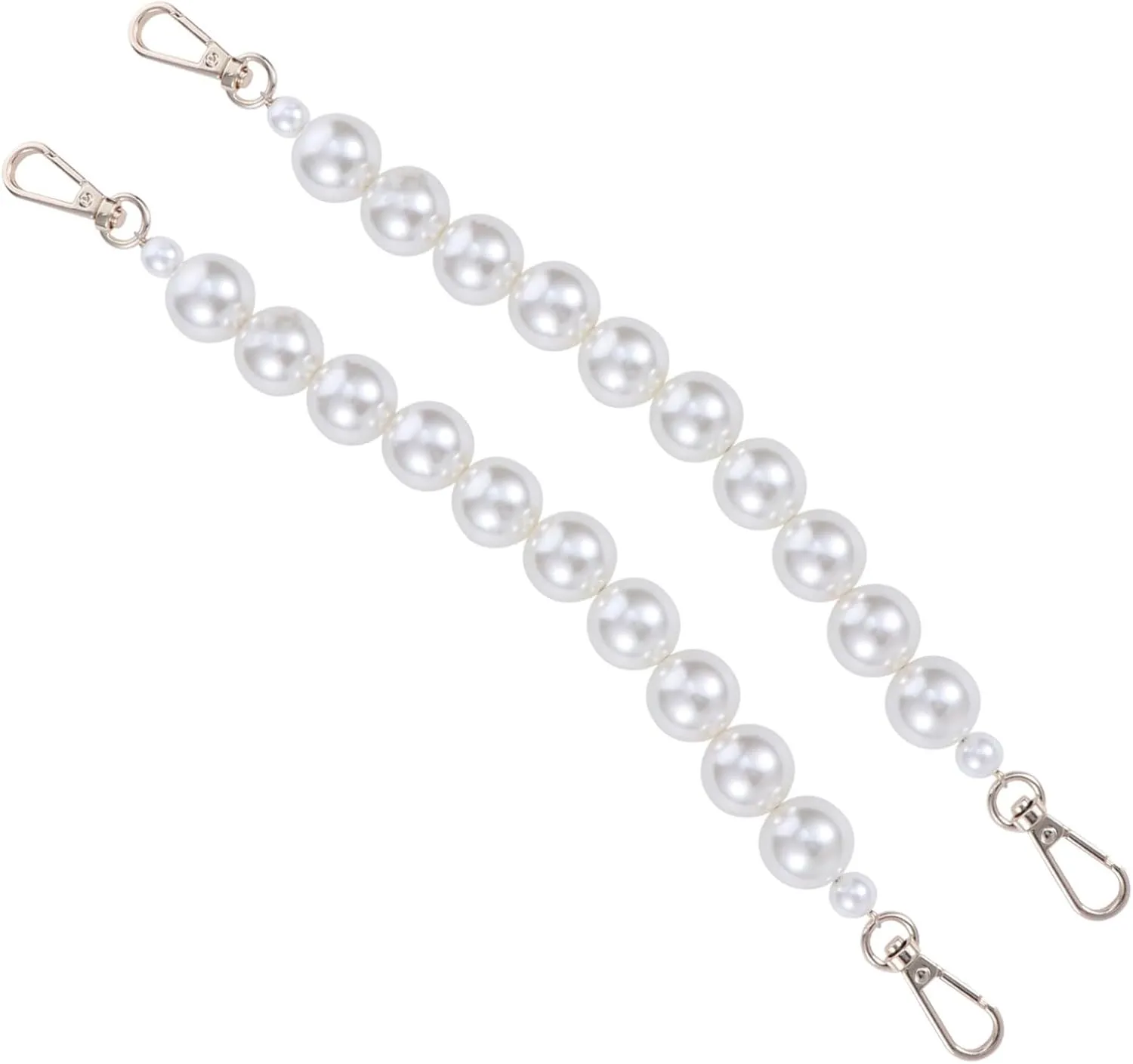 OSALADI Pearl Chain Ornament Shoulder Strap Pearl Bag Chain Extender 28cm 2 Pcs Set