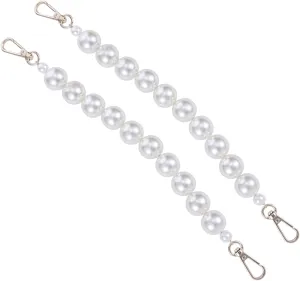 OSALADI Pearl Chain Ornament Shoulder Strap Pearl Bag Chain Extender 28cm 2 Pcs Set