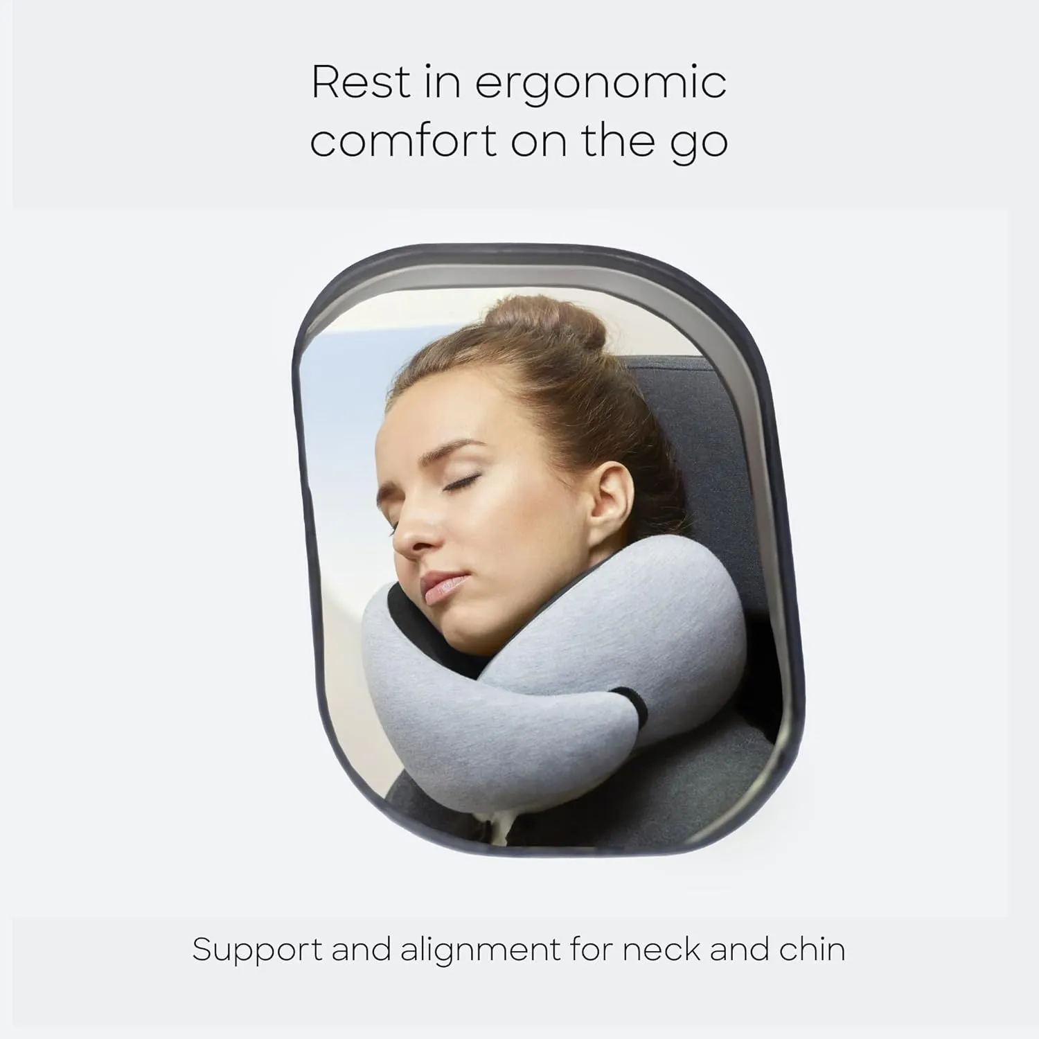 Ostrichpillow Go Neck Pillow, Travel Pillows for Airplanes, Premium Memory Foam Travel Pillow, 360º Ergonomic Design, Asymmetrical Sides, Travel Bag Included, Washable Modal Cover