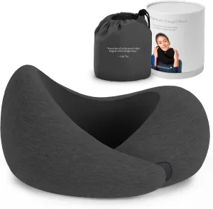 Ostrichpillow Go Neck Pillow, Travel Pillows for Airplanes, Premium Memory Foam Travel Pillow, 360º Ergonomic Design, Asymmetrical Sides, Travel Bag Included, Washable Modal Cover