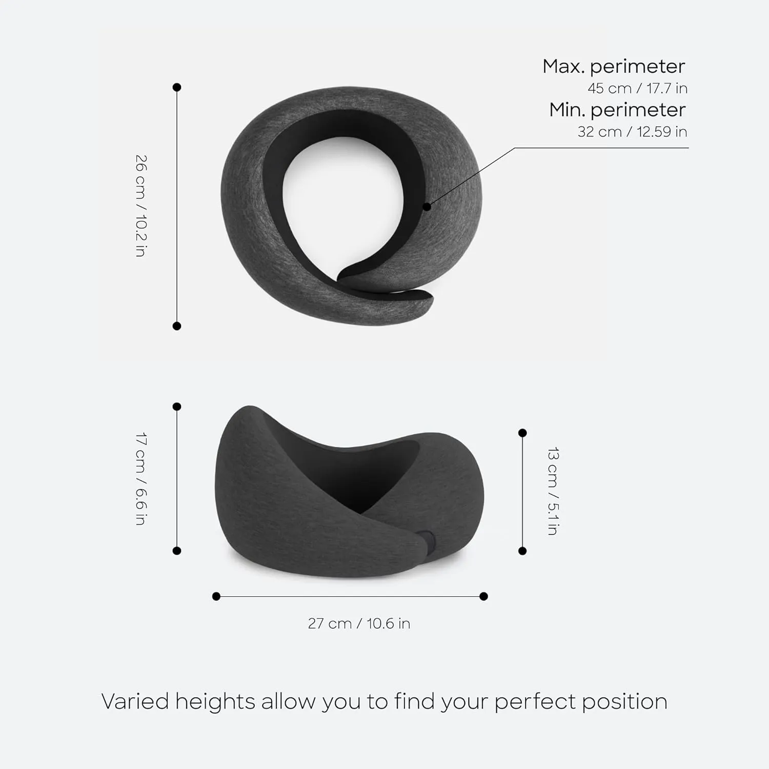 Ostrichpillow Go Neck Pillow, Travel Pillows for Airplanes, Premium Memory Foam Travel Pillow, 360º Ergonomic Design, Asymmetrical Sides, Travel Bag Included, Washable Modal Cover