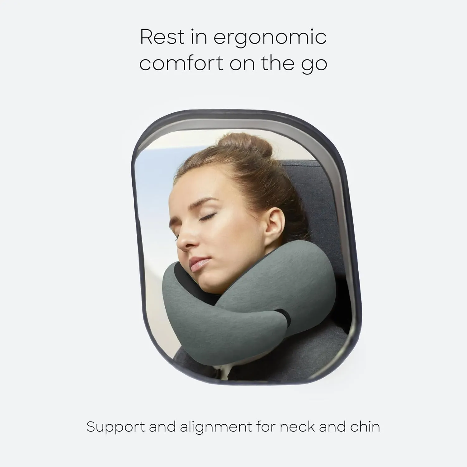Ostrichpillow Go Neck Pillow, Travel Pillows for Airplanes, Premium Memory Foam Travel Pillow, 360º Ergonomic Design, Asymmetrical Sides, Travel Bag Included, Washable Modal Cover