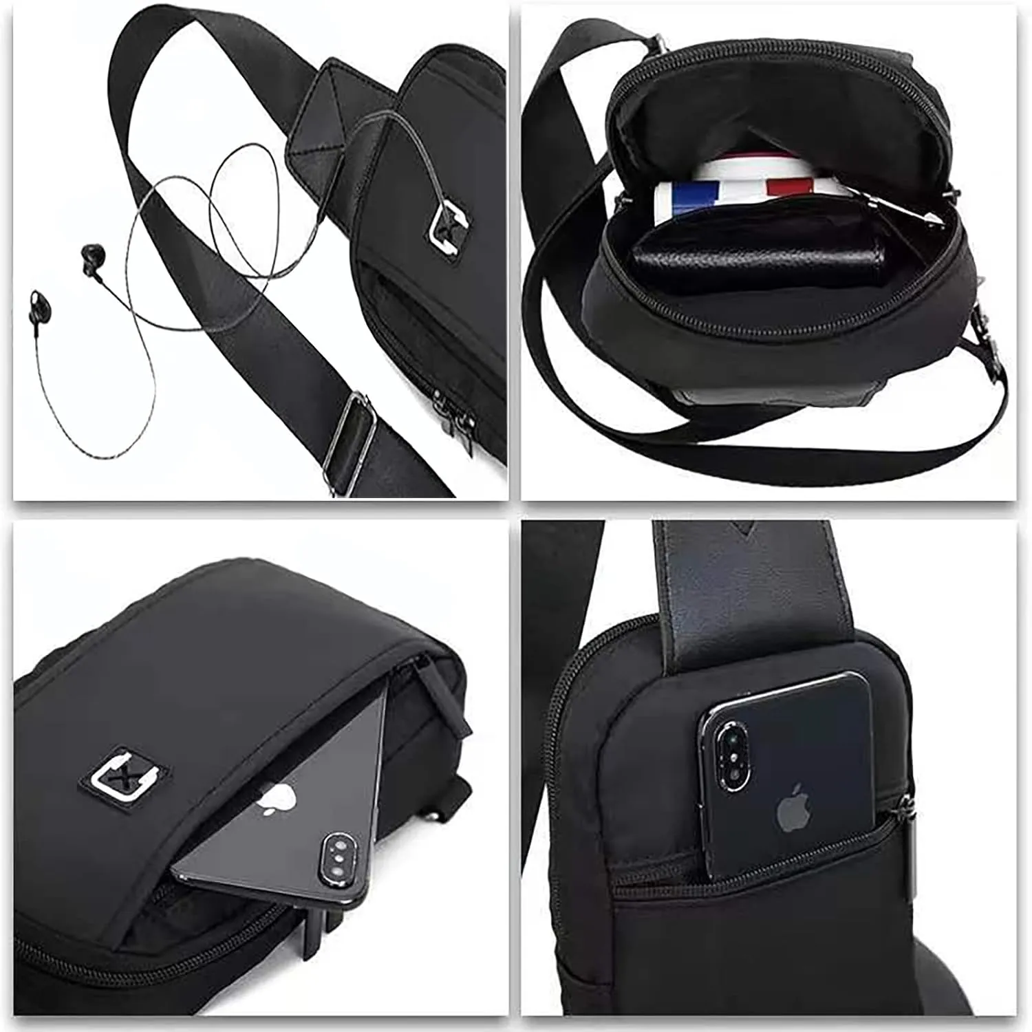 Ousawig Small Sling Backpack Mens Crossbody Bag Lightweight Chest Daypacks Shoulder Bag for Men Travel Hiking