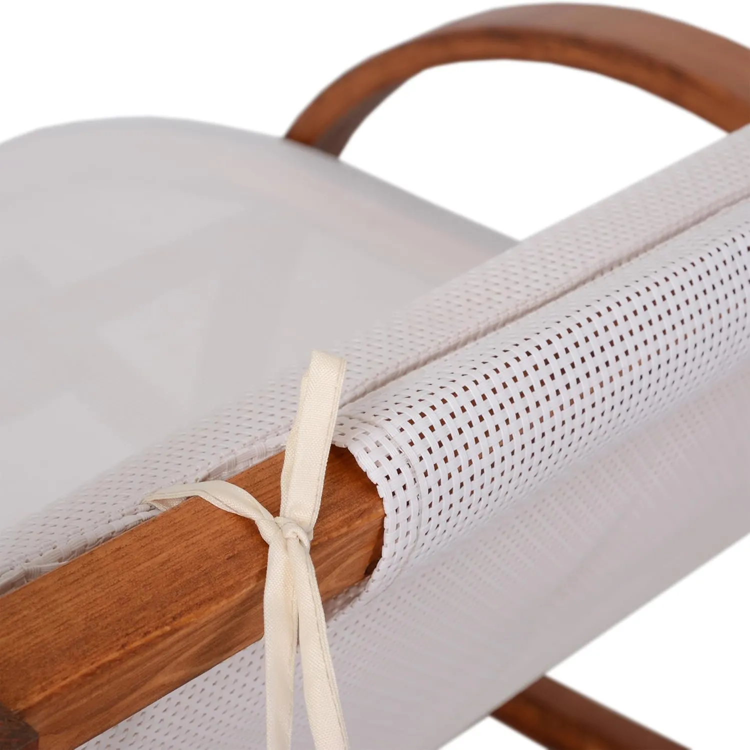 Outdoor Cedar Wood Patio Lounge with Canopy - Outdoor Daybed with White Textilene Fabric Patio Furniture Outdoor Bench - Lawn Chairs Backyard Furniture for Pool, Deck and Garden Area