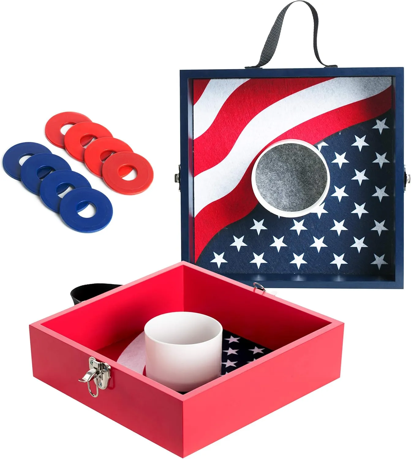 Outdoor Games Wooden Washer Toss Game with 8 Washers Board Games