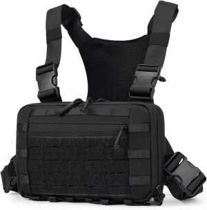 Outdoor Tactical Chest Bag Chest Rig Pack EDC Molle Utility Chest Pouch for Workouts Hiking Fishing