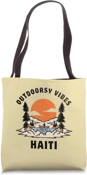 Outdoorsy Vibes Haiti Travel Vacation Haiti Tote Bag