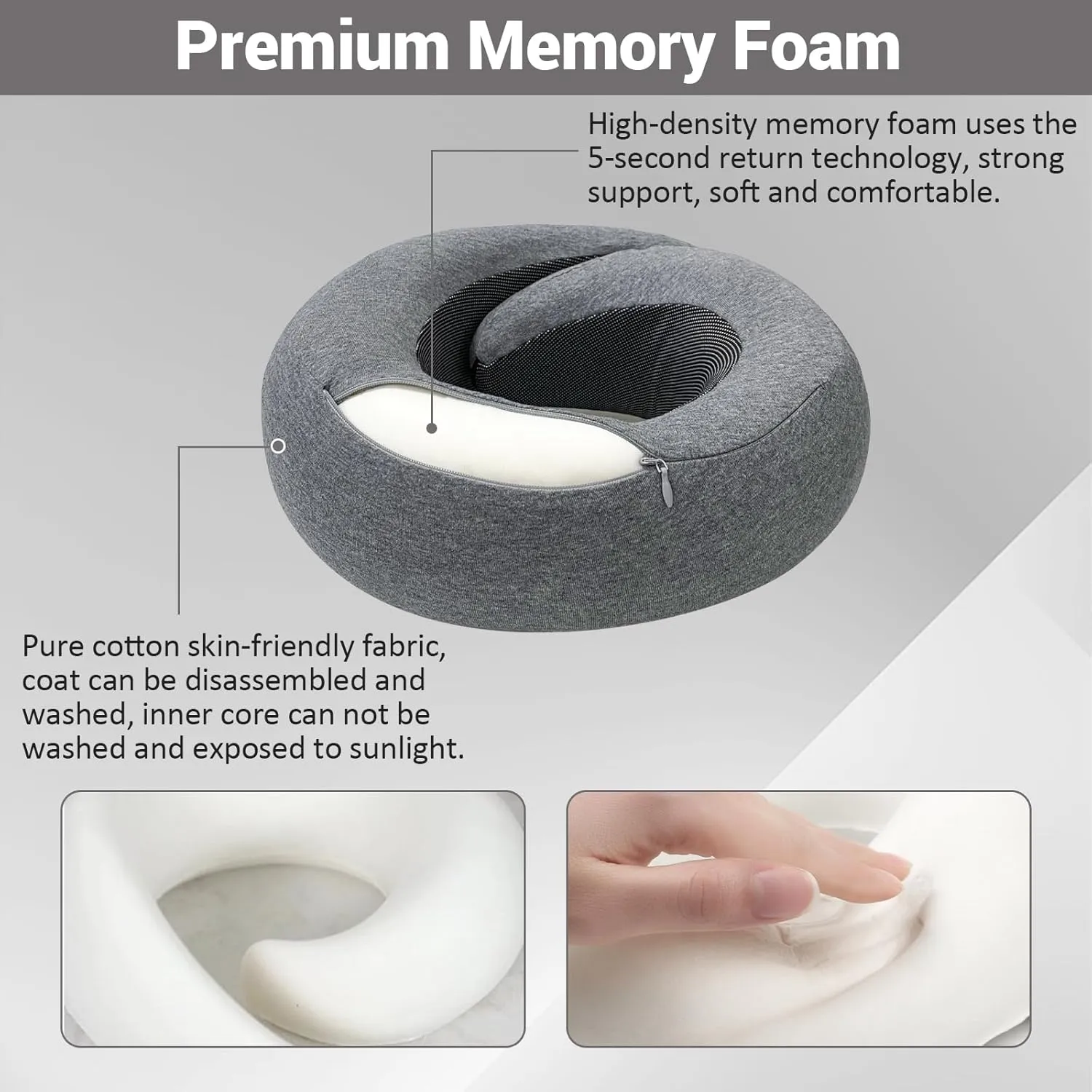 Outney™ Travel Neck Pillow, 2024 Travel Pillow for Airplanes, 100% Pure Memory Foam, Full Neck Surround Pillows for Traveling Flight Sleeping, Portable Travel Essentials (Peacock Blue)