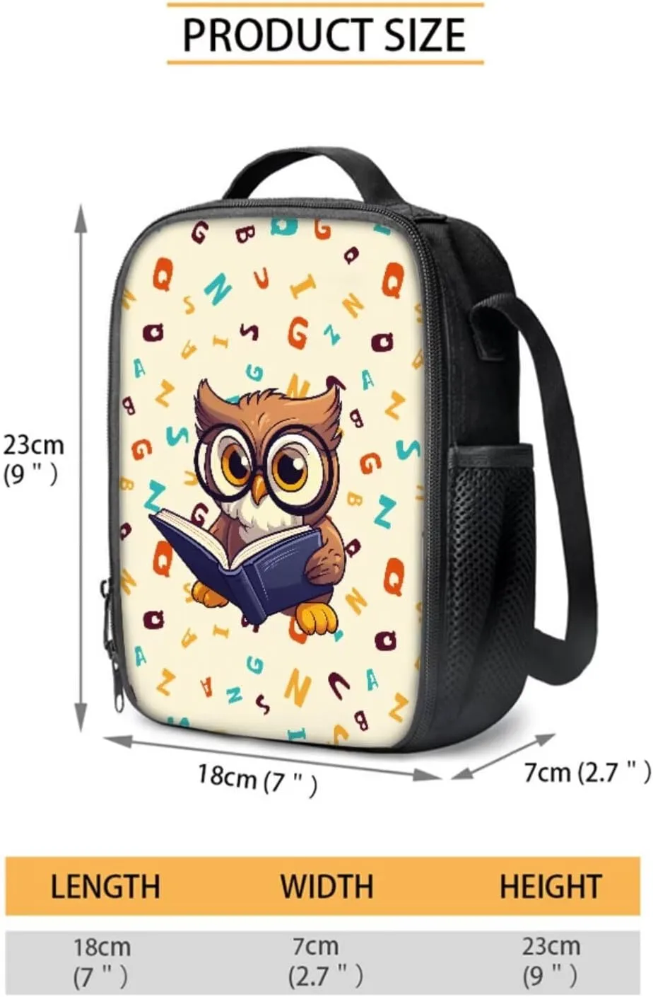Owl Print Backpack with Lunch Box, Flower Printed Elementary School Bookbags Sets, 4 In 1 School Backpack Sets for Teens Kids, Back to School Daycare Bags Satchel
