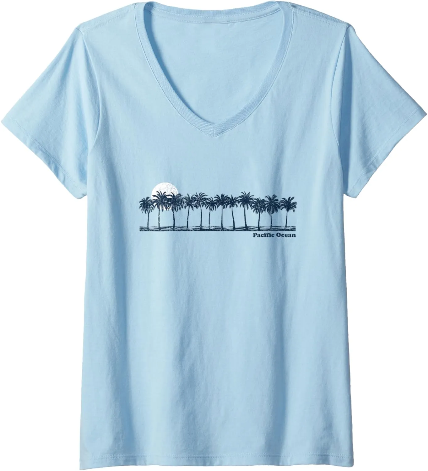 Pacific Ocean Vintage 70s Retro Throwback Design V-Neck T-Shirt