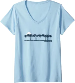 Pacific Ocean Vintage 70s Retro Throwback Design V-Neck T-Shirt