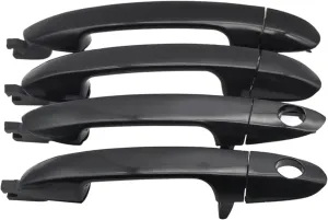 Pack of 4 Exterior Outside Outer Door Handles Compatible with 2004-2009 Kia Spectra Spectra5, Front and Rear Left Drive & Right Passenger Side Replaces 82650-2F000, 82670-2F000, Smooth Black