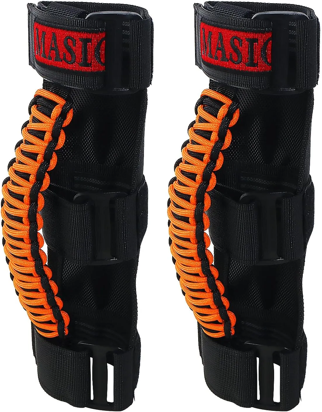 Paracord Roll Bar Grab Grip Handles for UTV ATV Polaris Ranger RZR XP900 1000 Grab Handles Triple Straps Orange 2 Pack