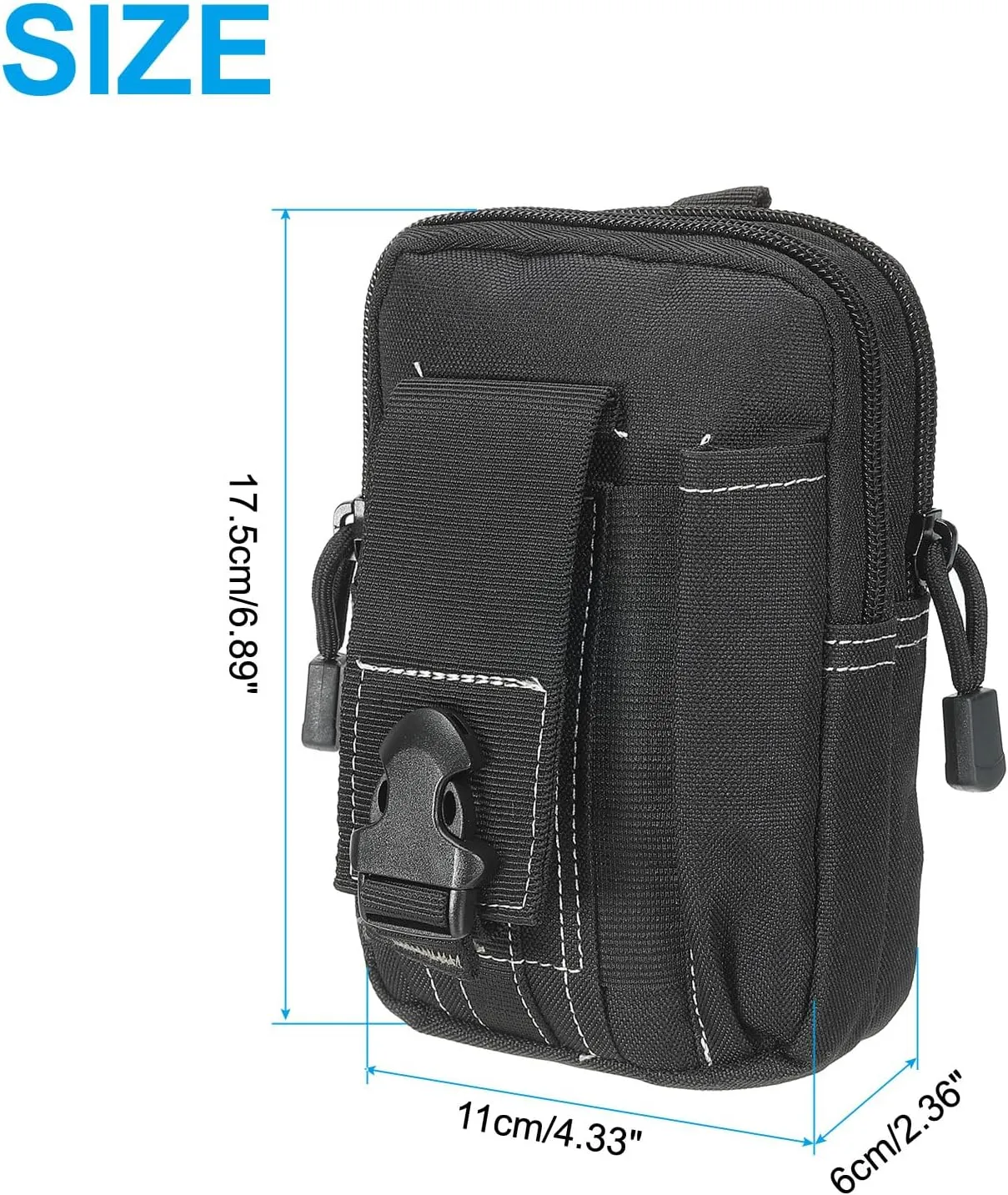 PATIKIL Dump Pouch, Folding Dump Waist Bag Roll-Up Drawstring Utility Tool Storage Pack Backpack Shooting Climbing Sports Bag
