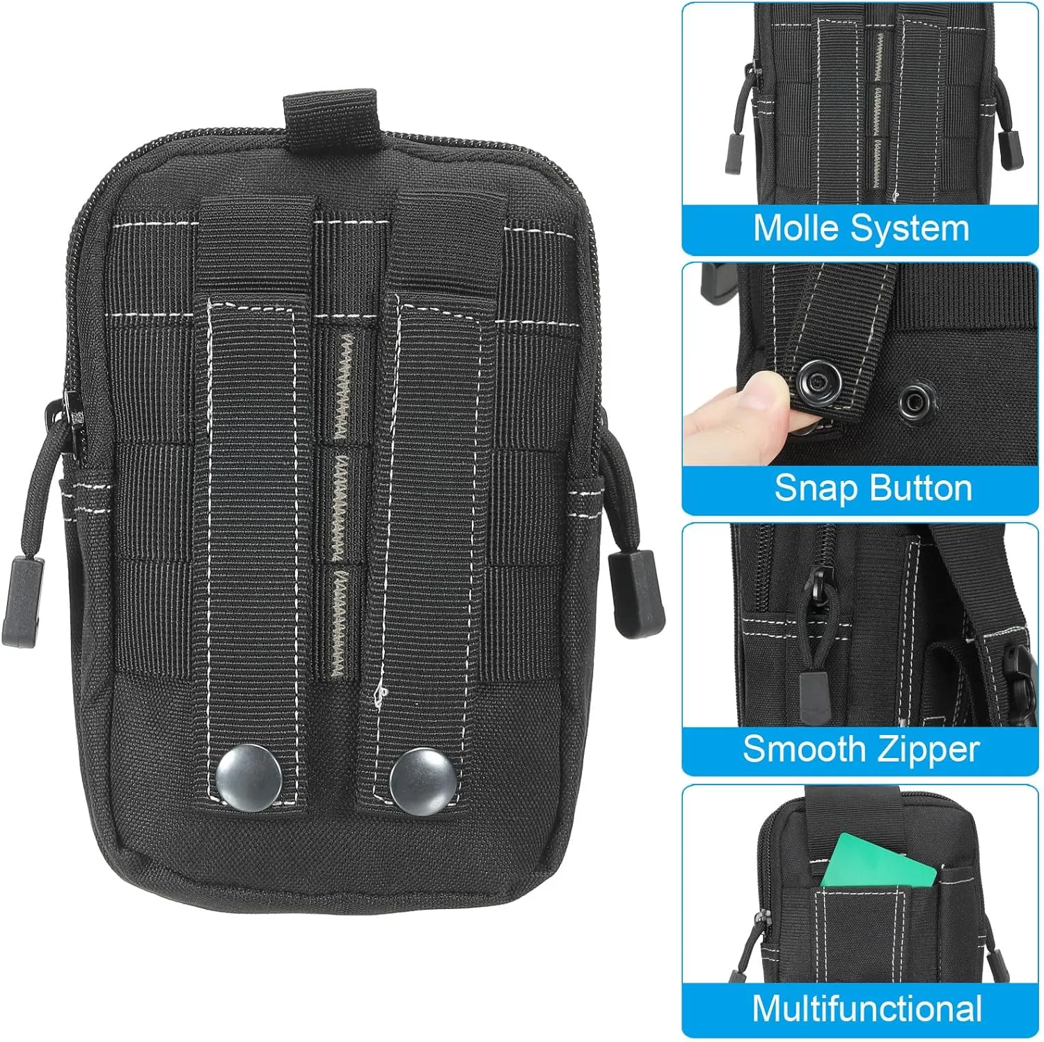 PATIKIL Dump Pouch, Folding Dump Waist Bag Roll-Up Drawstring Utility Tool Storage Pack Backpack Shooting Climbing Sports Bag