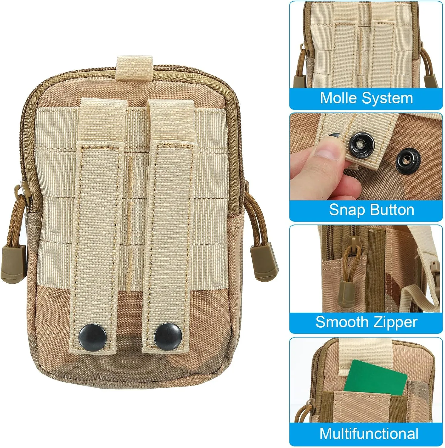 PATIKIL Dump Pouch, Folding Dump Waist Bag Roll-Up Drawstring Utility Tool Storage Pack Backpack Shooting Outdoor Sports Bag