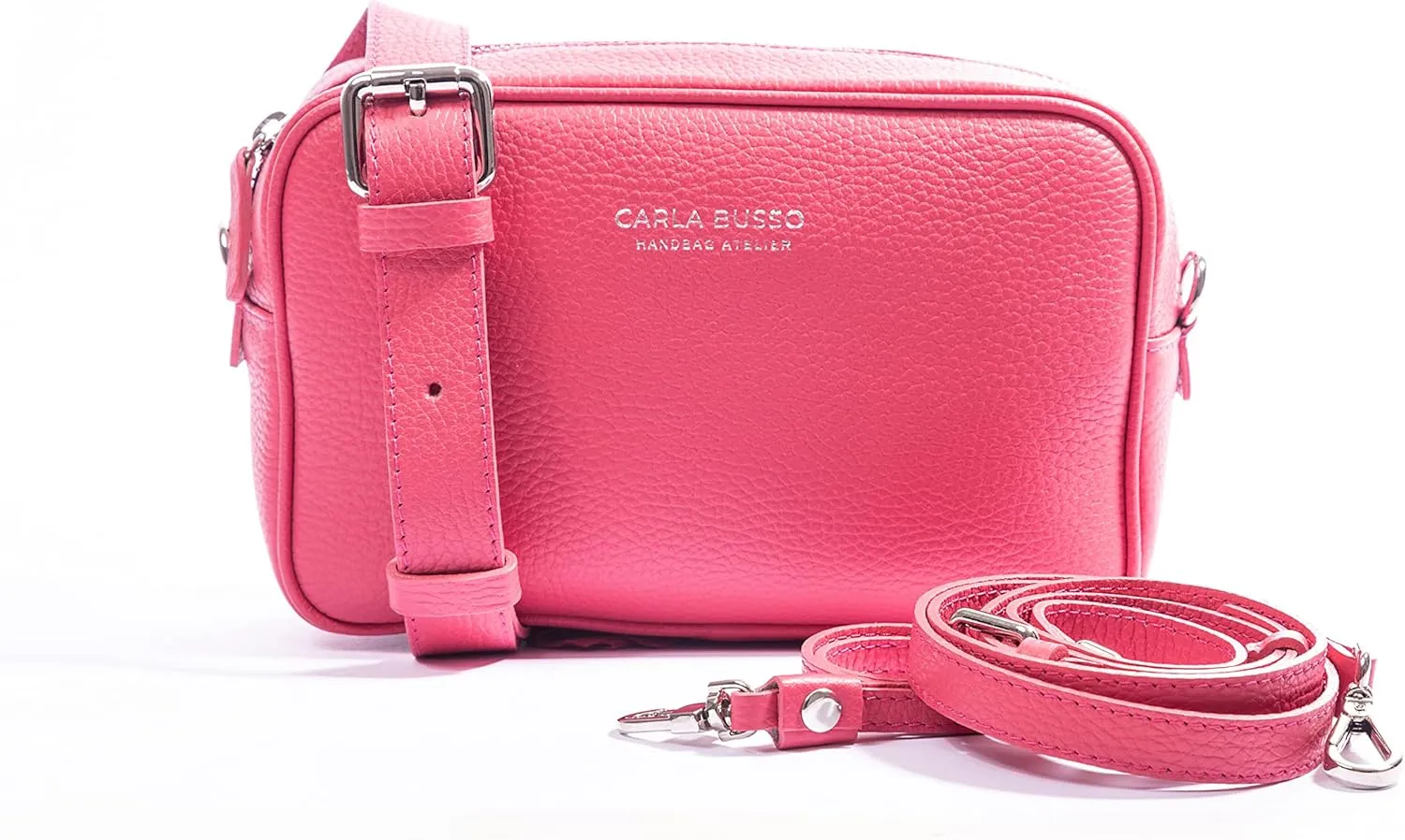 Paulette Three-in-One Crossbody Bag-Purse, Clutch, and Fanny Bag for Women with shoulder strap, belt, and handle.