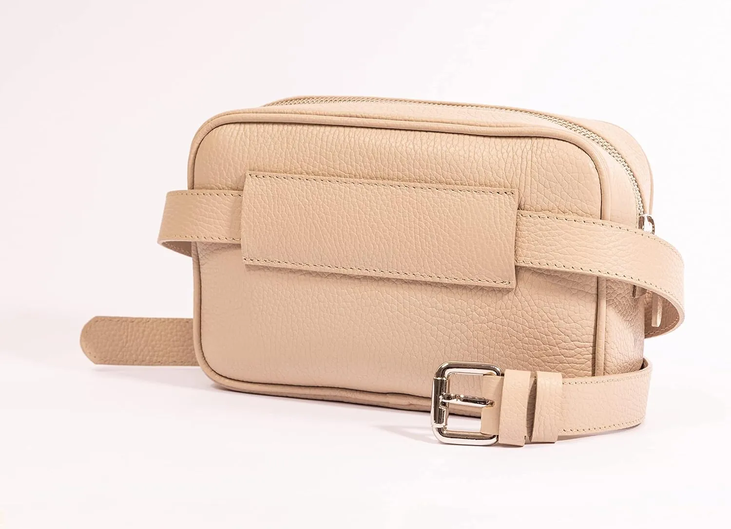 Paulette Three-in-One Crossbody Bag-Purse, Clutch, and Fanny Bag for Women with shoulder strap, belt, and handle.