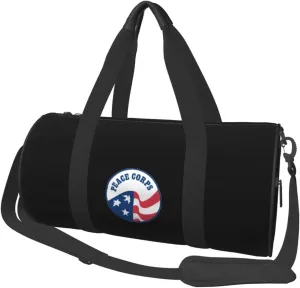 Peace Corps Travel Luggage Duffel Bag Sports Rolling Foldable Duffel Bag, Black