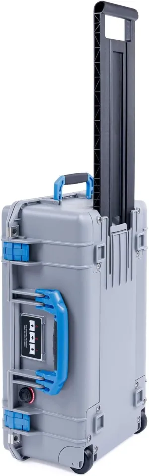 Pelican 1535 Silver & Blue Air case. With Foam and wheels. Carry-on.