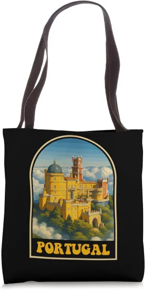 Pena Palace Portugal Design Sintra Castle Retro Travel Tote Bag
