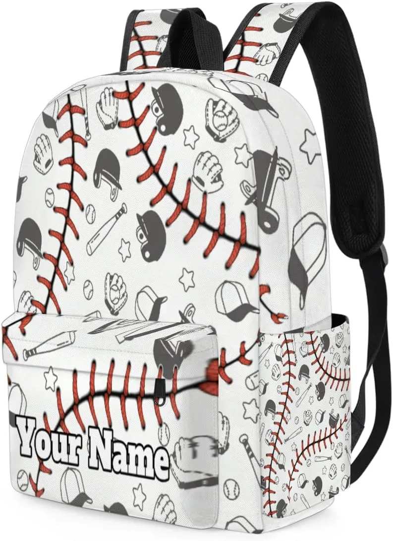 Personalized Baseball Pattern Preschool Toddler Backpack for Boys Girls Custom Kids Name Small Bookbags Kindergarten Elementary Backpack, Sport Ball