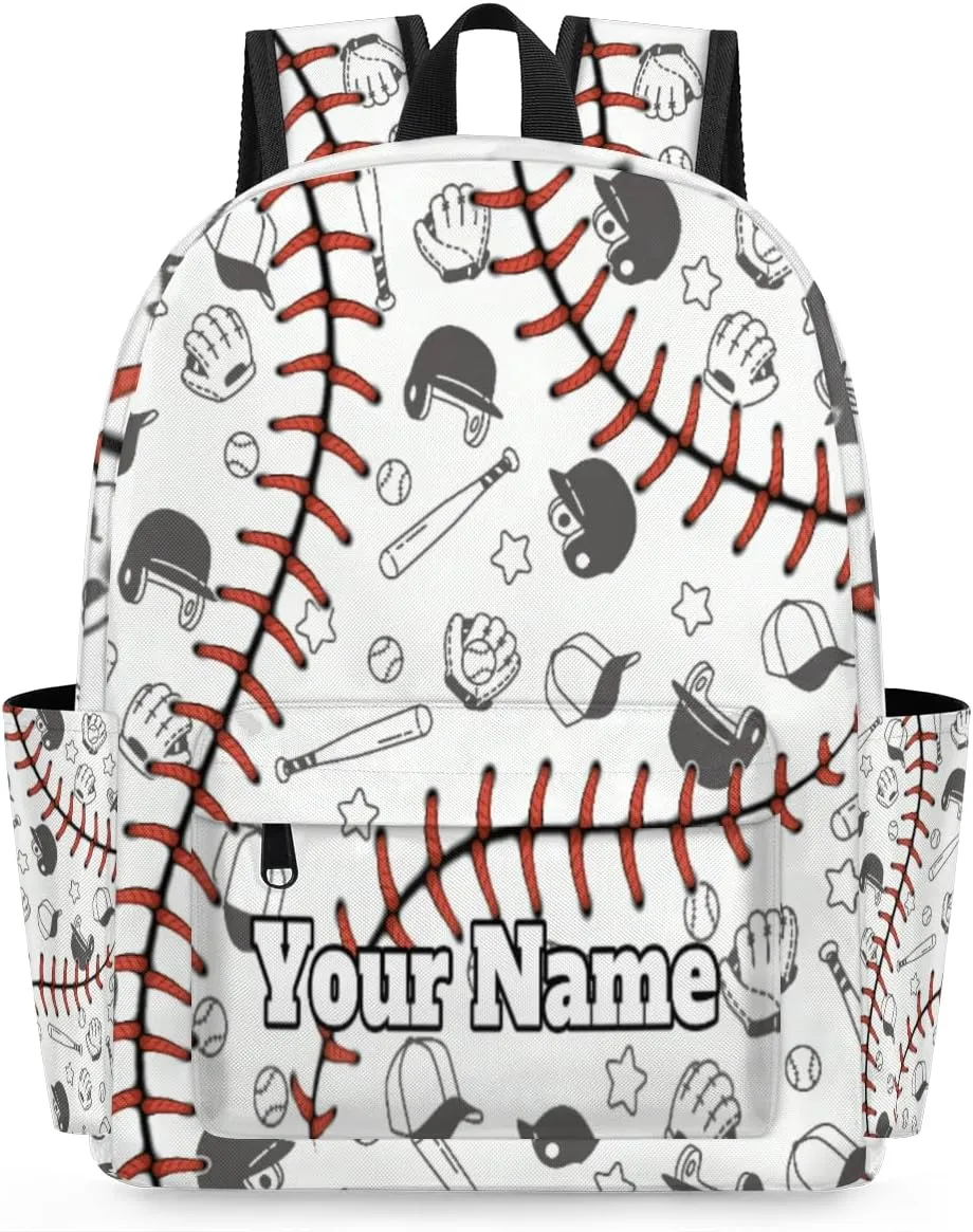 Personalized Baseball Pattern Preschool Toddler Backpack for Boys Girls Custom Kids Name Small Bookbags Kindergarten Elementary Backpack, Sport Ball