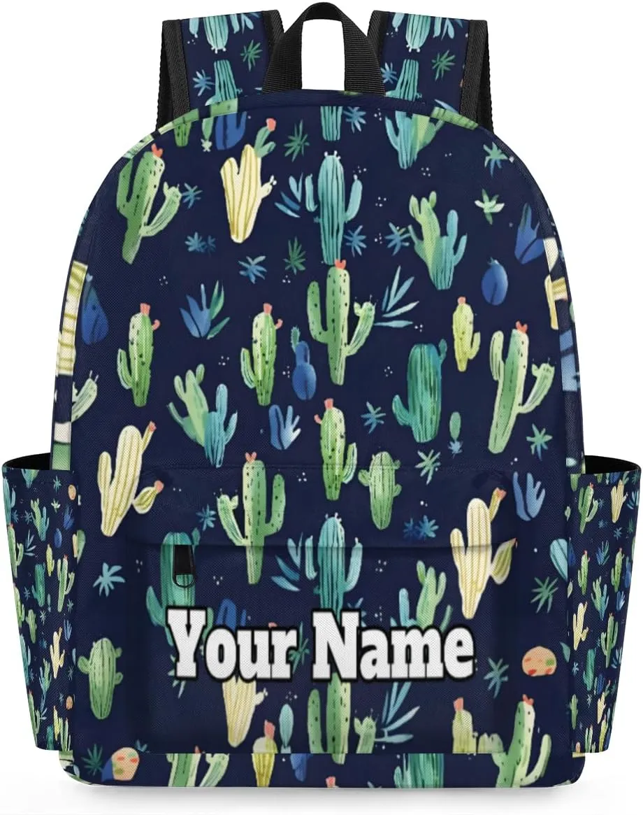 Personalized Cactus Preschool Toddler Backpack for Boys Girls Custom Kids Name Small Bookbags Kindergarten Elementary Backpack, Cactus Print