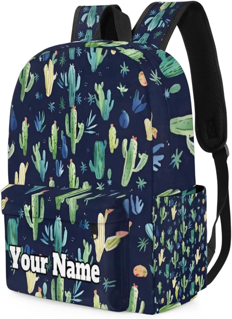 Personalized Cactus Preschool Toddler Backpack for Boys Girls Custom Kids Name Small Bookbags Kindergarten Elementary Backpack, Cactus Print