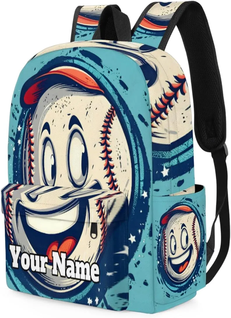 Personalized Cartoon Baseball Preschool Toddler Backpack for Boys Girls Custom Kids Name Small Bookbags Kindergarten Elementary Backpack, Baseball