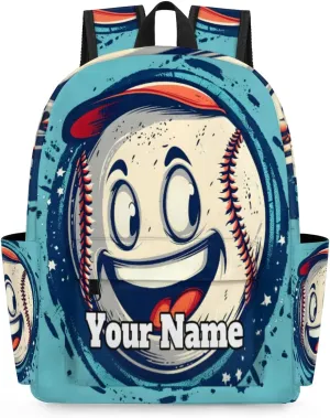 Personalized Cartoon Baseball Preschool Toddler Backpack for Boys Girls Custom Kids Name Small Bookbags Kindergarten Elementary Backpack, Baseball