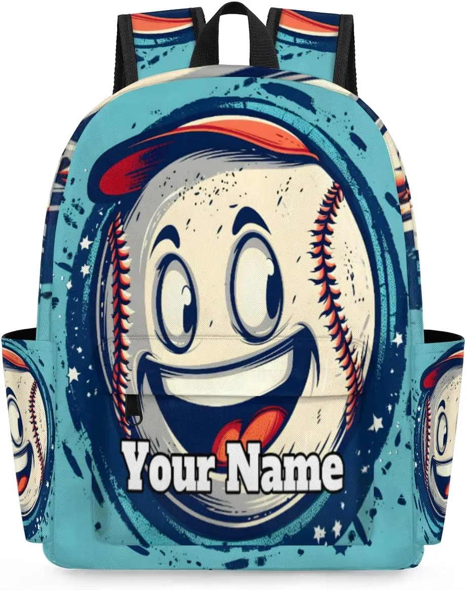 Personalized Cartoon Baseball Preschool Toddler Backpack for Boys Girls Custom Kids Name Small Bookbags Kindergarten Elementary Backpack, Baseball