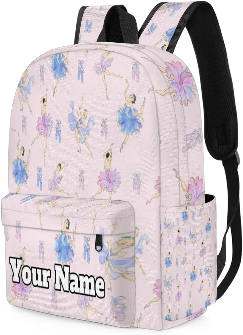 Personalized Cute Ballet Preschool Toddler Backpack for Boys Girls Custom Kids Name Small Bookbags Kindergarten Elementary Backpack, Ballerina