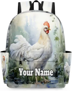 Personalized Cute Rooster Preschool Toddler Backpack for Boys Girls Custom Kids Name Small Bookbags Kindergarten Elementary Backpack, Rooster Printed