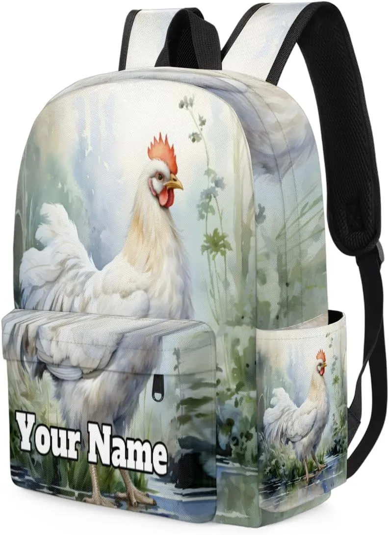 Personalized Cute Rooster Preschool Toddler Backpack for Boys Girls Custom Kids Name Small Bookbags Kindergarten Elementary Backpack, Rooster Printed