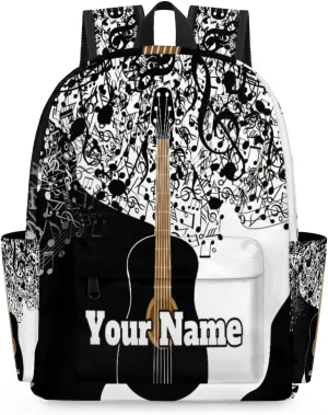 Personalized Guitar Preschool Toddler Backpack for Boys Girls Custom Kids Name Small Bookbags Kindergarten Elementary Backpack, Music Note