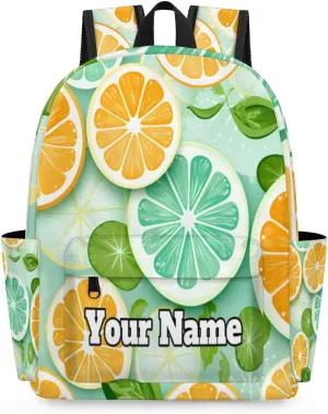 Personalized Lemon Preschool Toddler Backpack for Boys Girls Custom Kids Name Small Bookbags Kindergarten Elementary Backpack, Summer Lemon