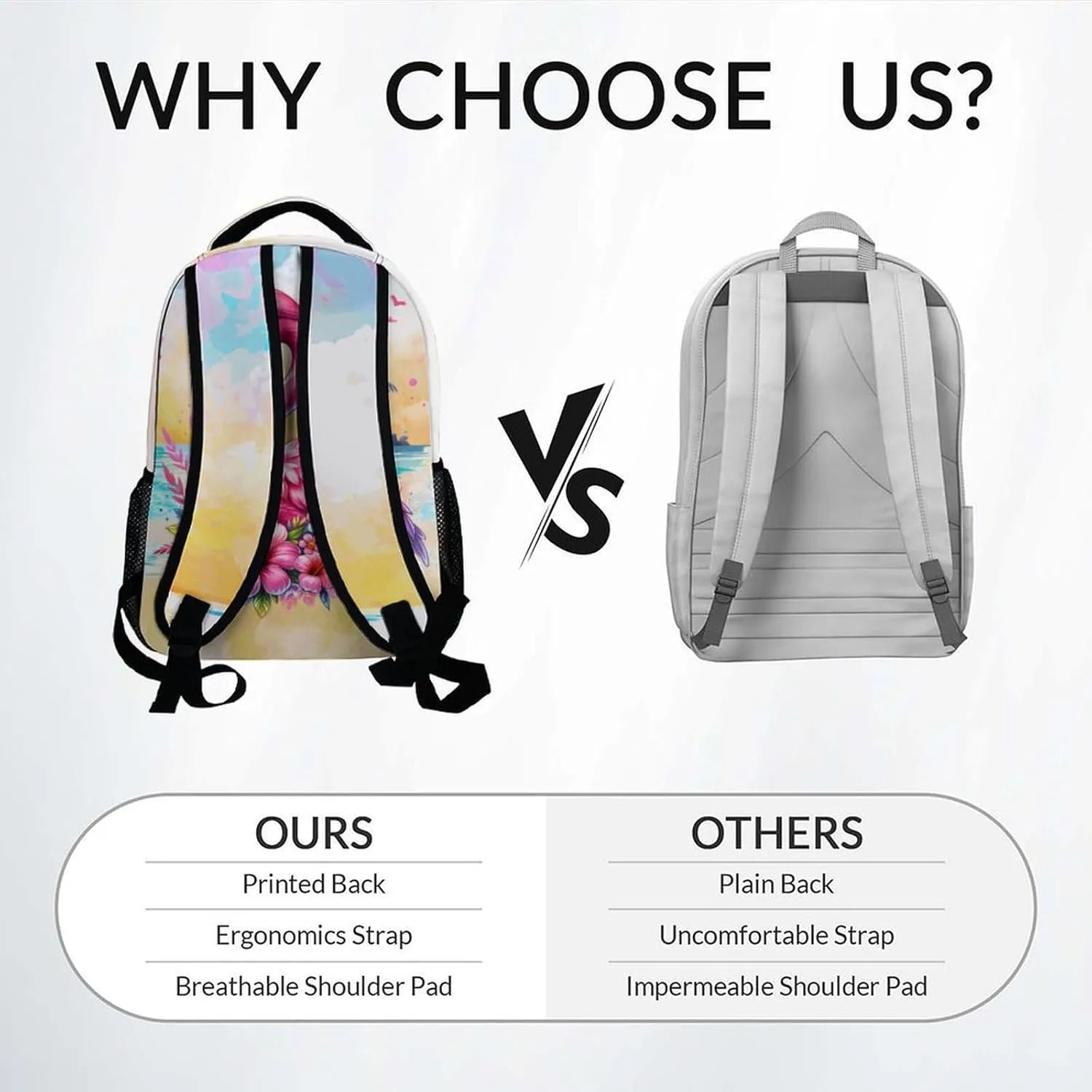 Personalized School Backpack for Girls - 17 Inch Large Capacity Aesthetic Kid Backpack - Colorful Durable Flamingo Bookbag for School, Travel and Camp
