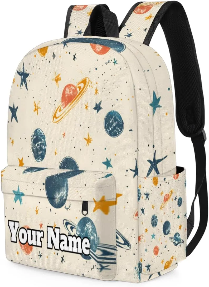 Personalized Solar System Space Preschool Toddler Backpack for Boys Girls Custom Kids Name Small Bookbags Kindergarten Elementary Backpack, Universe Planets