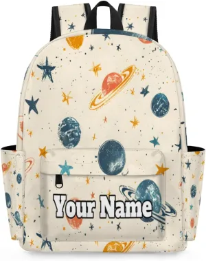 Personalized Solar System Space Preschool Toddler Backpack for Boys Girls Custom Kids Name Small Bookbags Kindergarten Elementary Backpack, Universe Planets