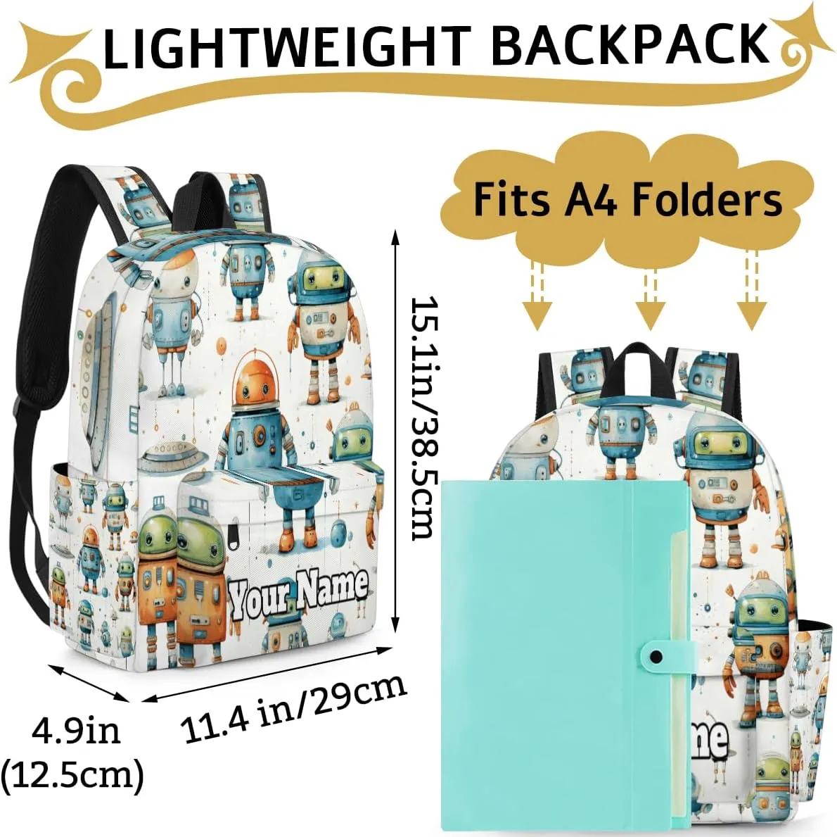 Personalized Space Alien Preschool Toddler Backpack for Boys Girls Custom Kids Name Small Bookbags Kindergarten Elementary Backpack, Space