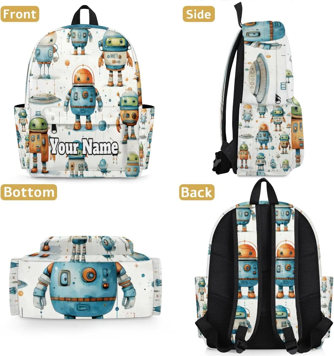 Personalized Space Alien Preschool Toddler Backpack for Boys Girls Custom Kids Name Small Bookbags Kindergarten Elementary Backpack, Space