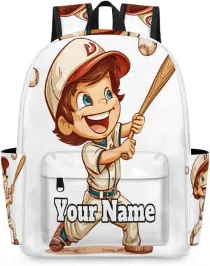 Personalized Sports Baseball Preschool Toddler Backpack for Boys Girls Custom Kids Name Small Bookbags Kindergarten Elementary Backpack, Baseball